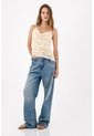 Tennis Top Ajustado Con Escote En Encaje Beige Para Mujer de Tennis