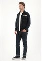 Tennis Chaqueta Con Bordado Y Teñido Vintage Negra Para Hombre de Tennis