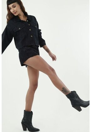 Chaqueta Negra Oversize Para Mujer