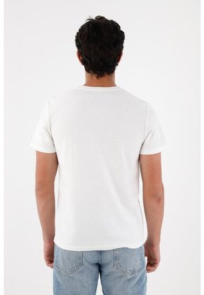 Tennis Camiseta Básica Con Raqueta Crudo Para Hombre