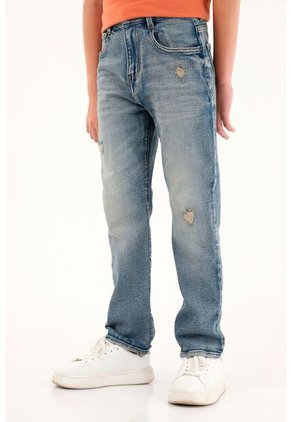 Jean Recto De Rotos Con Parche Para Niño