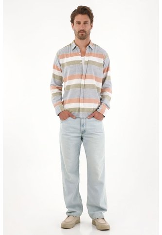 Tennis Camisa Con Diseño A Rayas Multicolor Para Hombre Tennis