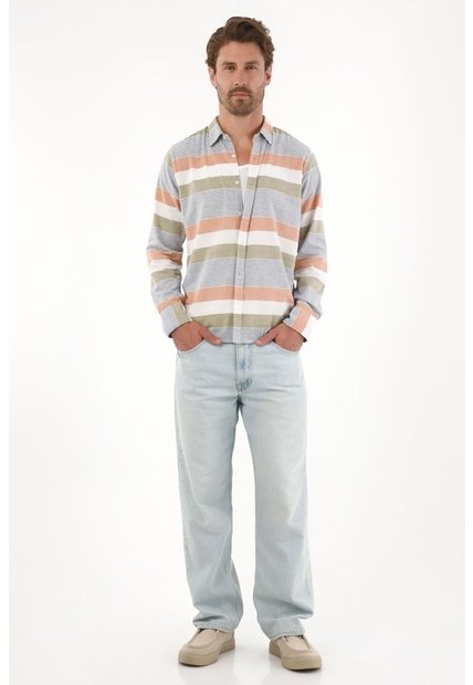 Tennis Camisa Con Diseño A Rayas Multicolor Para Hombre