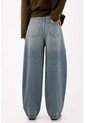 Tennis Jean Wide Leg Con Costuras Curvas En Algodón Azul Para Mujer de Tennis