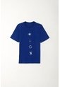 Camiseta Básica Estampada Azul Para Niño de Tennis