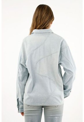 Tennis Sobrecamisa Azul Denim Con Apliques Para Mujer