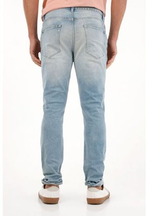 Tennis Jean Azul Súper Skinny Con Rotos Para Hombre