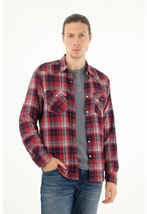 Tennis Camisa Tipo Leñadora Roja Para Hombre