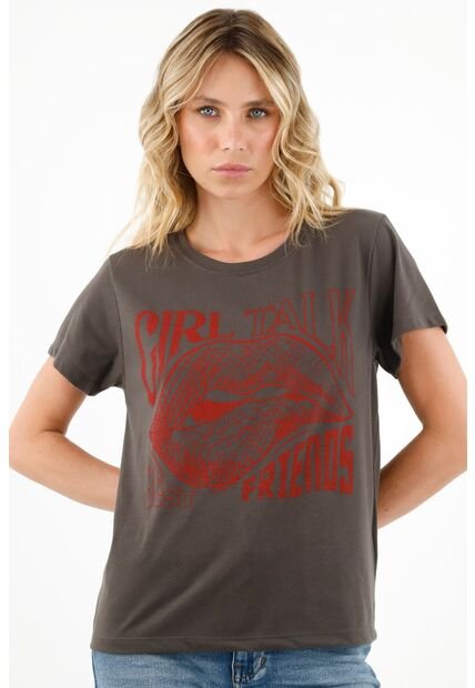 Tennis Camiseta Café Manga Corta Para Mujer