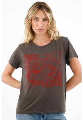 Tennis Camiseta Café Manga Corta Para Mujer