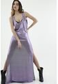 Vestido Morado Efecto Metalizado Para Mujer de Tennis