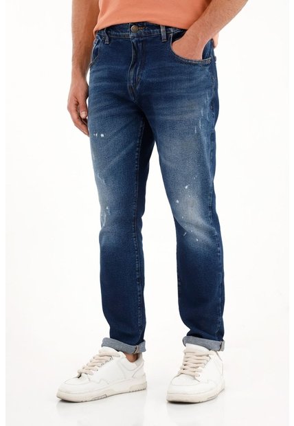 Tennis Jean Nudy Tiro Medio Con Desgaste Para Hombre