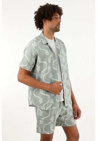 Tennis Camisa Con Estampado De Palmeras Para Hombre Tennis