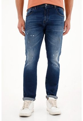 Tennis Jean Nudy Tiro Medio Con Desgaste Para Hombre