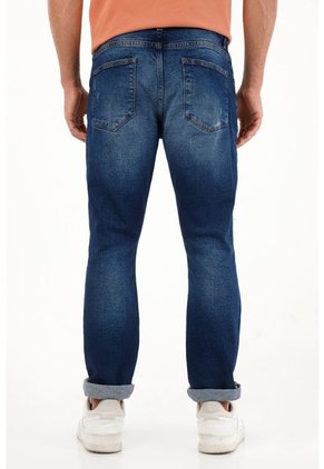 Tennis Jean Nudy Tiro Medio Con Desgaste Para Hombre