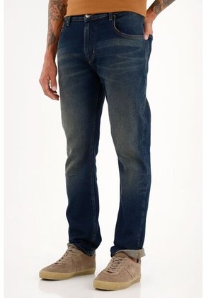 Tennis Jean Nudy Azul Tiro Medio Con Bigotes 3D Para Hombre