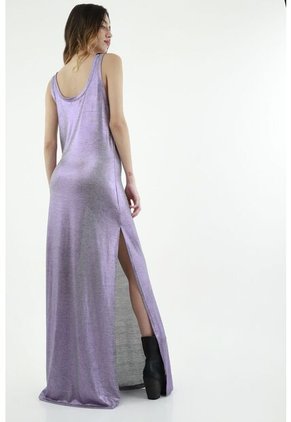 Vestido Morado Efecto Metalizado Para Mujer
