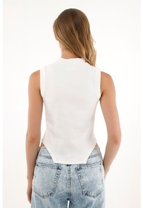 Tennis Camiseta Manga Sisa Crudo Entallada Para Mujer Con Acabado Suave