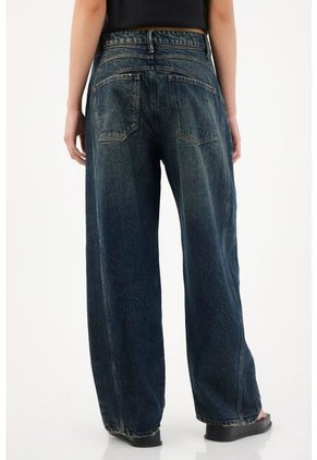 Tennis Jean Horseshoe De Tiro Bajo Azul Oscuro Para Mujer