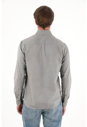 Tennis Camisa Manga Larga Gris De Silueta Ajustada Para Hombre