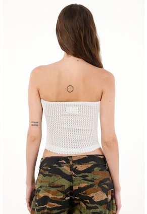 Tennis Camiseta Strapless Con Transparencia Para Mujer