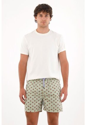 Tennis Pantaloneta De Baño Con Estampado De Cangrejos Para Hombre