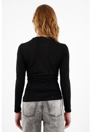 Camiseta Negra Manga Larga Para Mujer