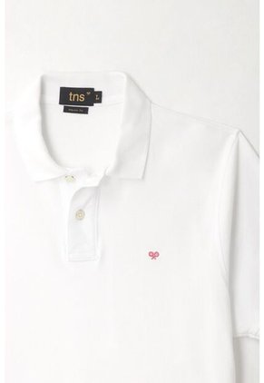 Tennis Polo Blanca Con Raqueta Multicolor Para Hombre