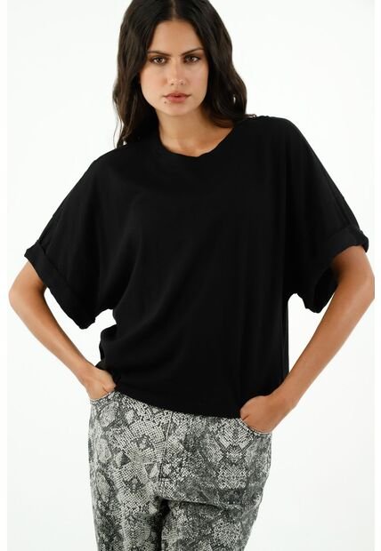Camiseta Oversize Negra Para Mujer