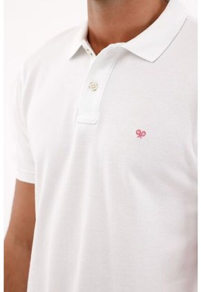 Tennis Polo Blanca Con Raqueta Multicolor Para Hombre