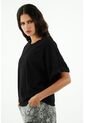 Camiseta Oversize Negra Para Mujer de Tennis