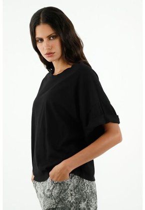 Camiseta Oversize Negra Para Mujer