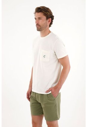 Tennis Camiseta En Tela Con Textura Cruda Para Hombre