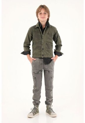 Jean Estilo Jogger Con Pretina Elástica Negro Para Niño