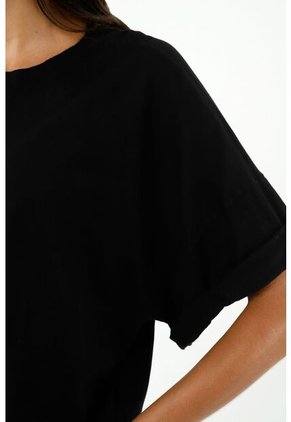 Camiseta Oversize Negra Para Mujer