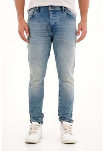 Tennis Jean Skinny De Tiro Medio Con Arrugas 3D Para Hombre Tennis
