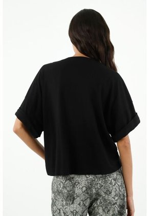 Camiseta Oversize Negra Para Mujer