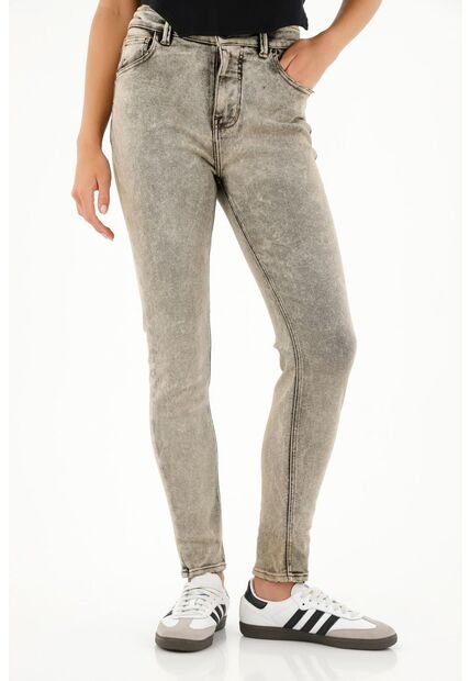 Tennis Jean Jegging Tiro Alto Gris Para Mujer
