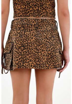 Falda Corta De Animal Print Para Mujer