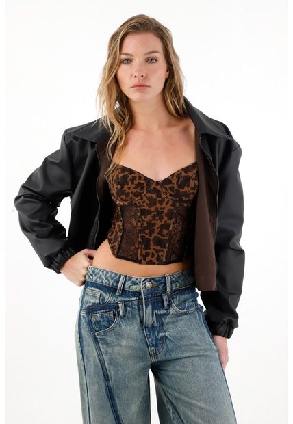 Tennis Corsé Con Estampado Animal Print Y Encaje Para Mujer