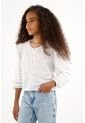 Camisa Blanca De Manga Larga Con Volumen Para Niña de Tennis