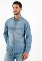 Camisa Azul En Denim Liviano Para Hombre de Tennis