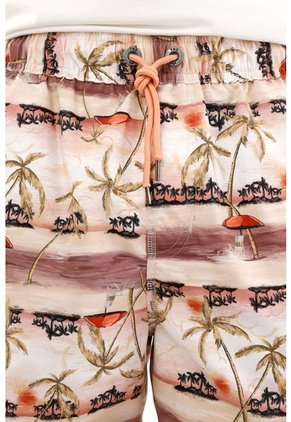 Tennis Pantaloneta De Baño Con Estampado De Palmeras De Silueta Amplia Para Hombre