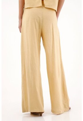 Tennis Pantalón Wide Leg De Tiro Alto Amarillo Para Mujer