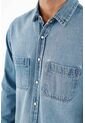 Camisa Azul En Denim Liviano Para Hombre de Tennis