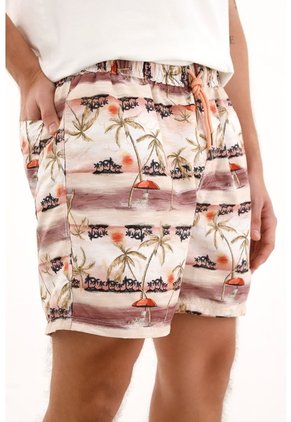 Tennis Pantaloneta De Baño Con Estampado De Palmeras De Silueta Amplia Para Hombre