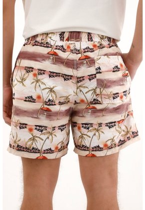 Tennis Pantaloneta De Baño Con Estampado De Palmeras De Silueta Amplia Para Hombre