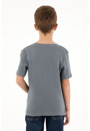 Camiseta Gris En 100% Algodón Para Niño