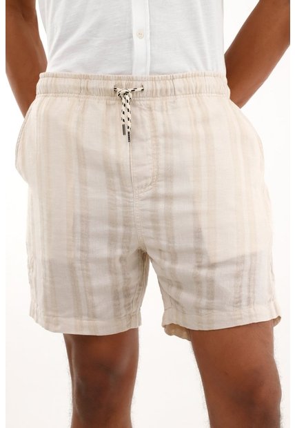 Tennis Bermuda Crudo Con Diseño A Rayas Para Hombre