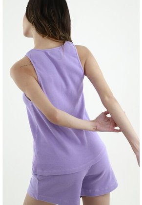 Conjunto Pijama De Short Morada Para Mujer